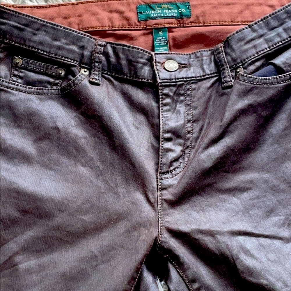 Ralph Lauren Brown Leather Jeans US Size 10